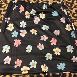Floral Black Skirt
